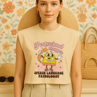 Retro Professional Yapper Speech Language Pathologist Slp Garment-Dyed Women's Muscle Tee