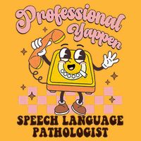 Retro Professional Yapper Speech Language Pathologist Slp Pom Pom 12in Knit Beanie
