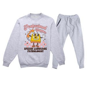 Retro Professional Yapper Speech Language Pathologist Slp Premium Crewneck Sweatsuit Set