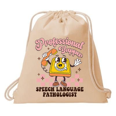 Retro Professional Yapper Speech Language Pathologist Slp Drawstring Bag