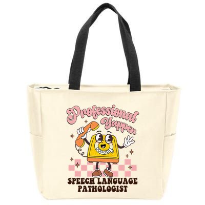 Retro Professional Yapper Speech Language Pathologist Slp Zip Tote Bag