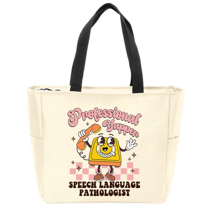 Retro Professional Yapper Speech Language Pathologist Slp Zip Tote Bag