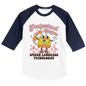 Retro Professional Yapper Speech Language Pathologist Slp Baseball Sleeve Shirt