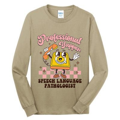 Retro Professional Yapper Speech Language Pathologist Slp Tall Long Sleeve T-Shirt
