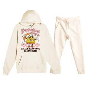 Retro Professional Yapper Speech Language Pathologist Slp Premium Hooded Sweatsuit Set