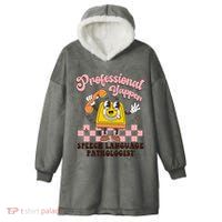 Retro Professional Yapper Speech Language Pathologist Slp Hooded Wearable Blanket