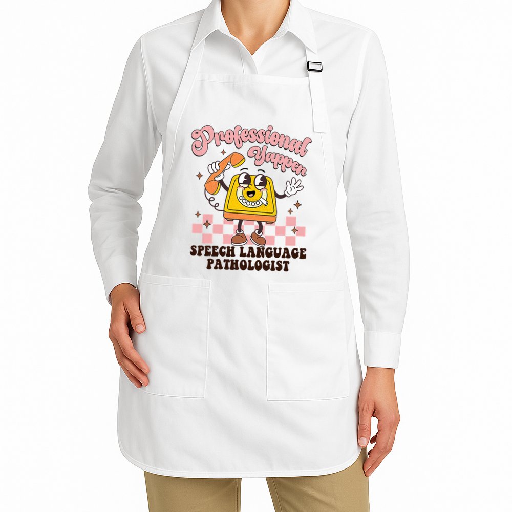 Retro Professional Yapper Speech Language Pathologist Slp Apron