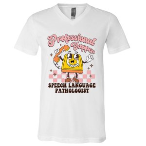 Retro Professional Yapper Speech Language Pathologist Slp V-Neck T-Shirt