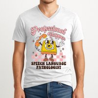 Retro Professional Yapper Speech Language Pathologist Slp V-Neck T-Shirt