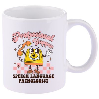 Retro Professional Yapper Speech Language Pathologist Slp 11oz C Handle Ceramic Mug