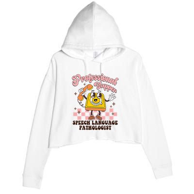 Retro Professional Yapper Speech Language Pathologist Slp Crop Fleece Hoodie