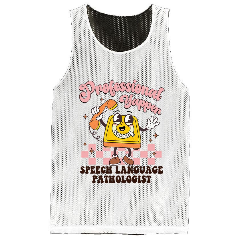 Retro Professional Yapper Speech Language Pathologist Slp Mesh Reversible Basketball Jersey Tank