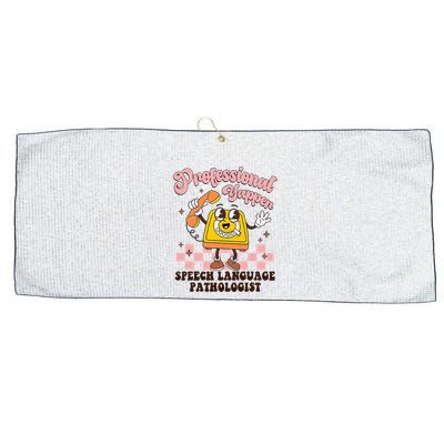 Retro Professional Yapper Speech Language Pathologist Slp Large Microfiber Waffle Golf Towel