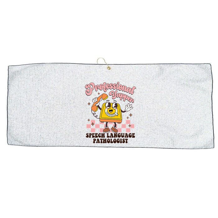 Retro Professional Yapper Speech Language Pathologist Slp Large Microfiber Waffle Golf Towel