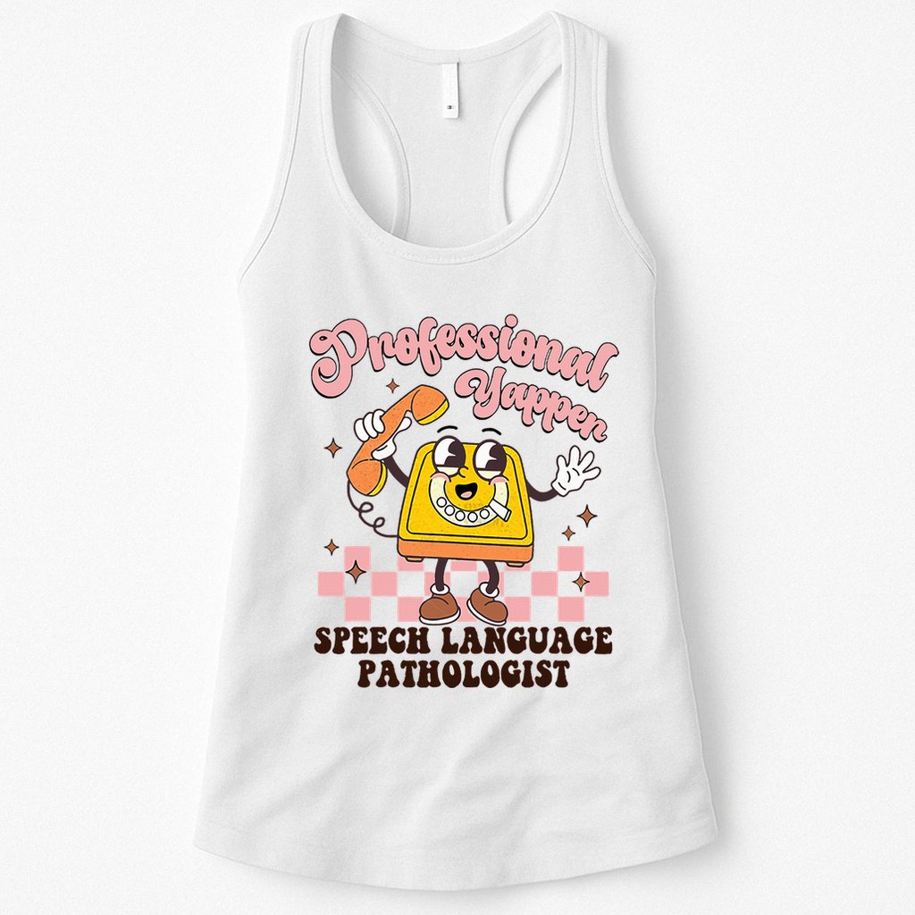 Retro Professional Yapper Speech Language Pathologist Slp Womens Tank Top
