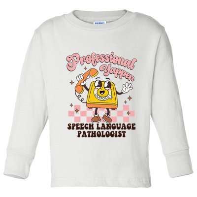 Retro Professional Yapper Speech Language Pathologist Slp Toddler Long Sleeve Shirt