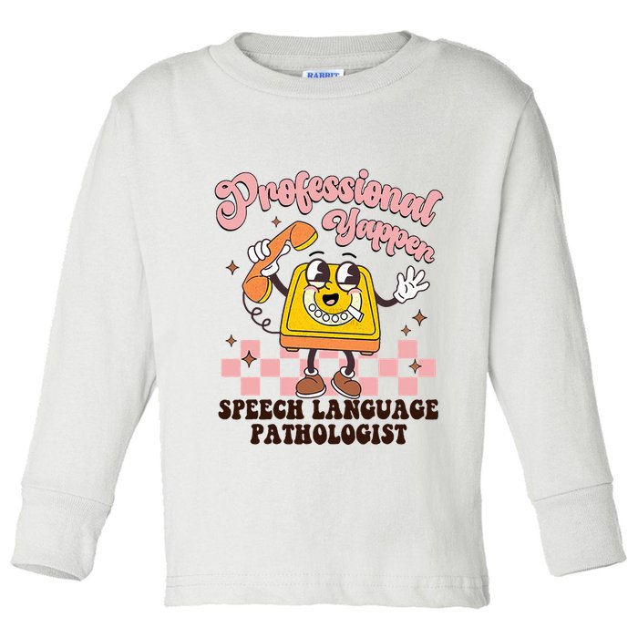 Retro Professional Yapper Speech Language Pathologist Slp Toddler Long Sleeve Shirt
