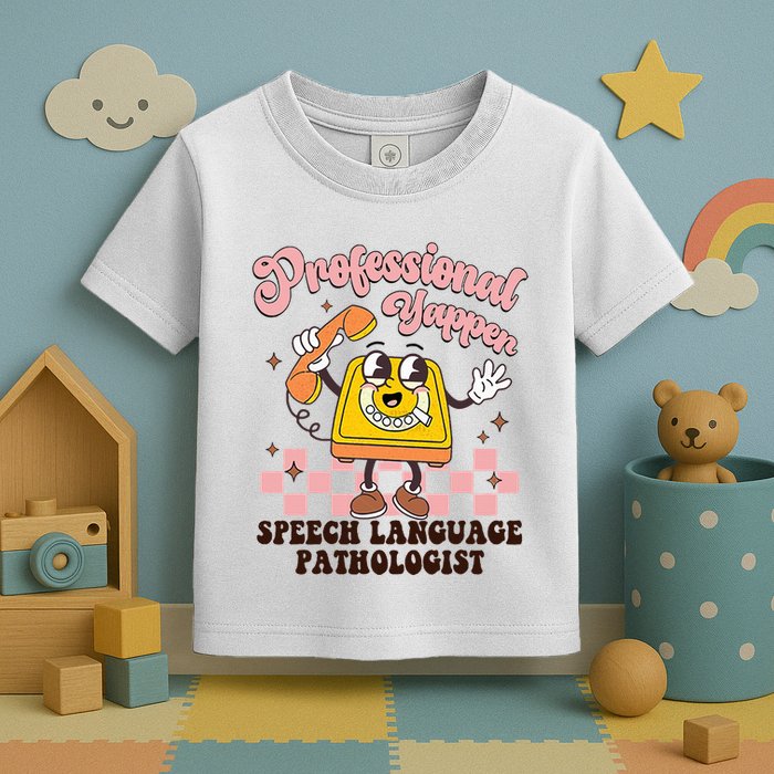 Retro Professional Yapper Speech Language Pathologist Slp Toddler T-Shirt