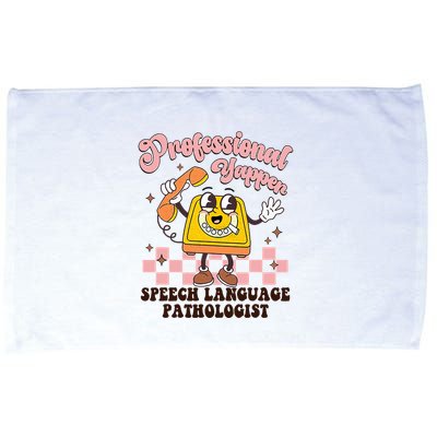 Retro Professional Yapper Speech Language Pathologist Slp Microfiber Hand Towel