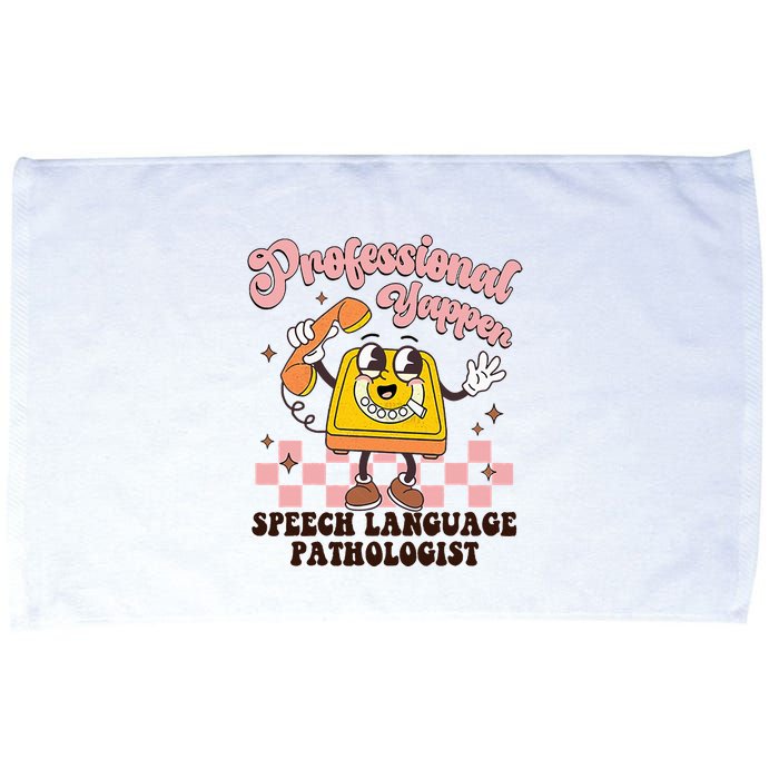 Retro Professional Yapper Speech Language Pathologist Slp Microfiber Hand Towel