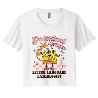 Retro Professional Yapper Speech Language Pathologist Slp Crop Top