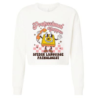 Retro Professional Yapper Speech Language Pathologist Slp Cropped Pullover Crew