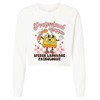 Retro Professional Yapper Speech Language Pathologist Slp Cropped Pullover Crew