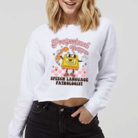 Retro Professional Yapper Speech Language Pathologist Slp Cropped Pullover Crew
