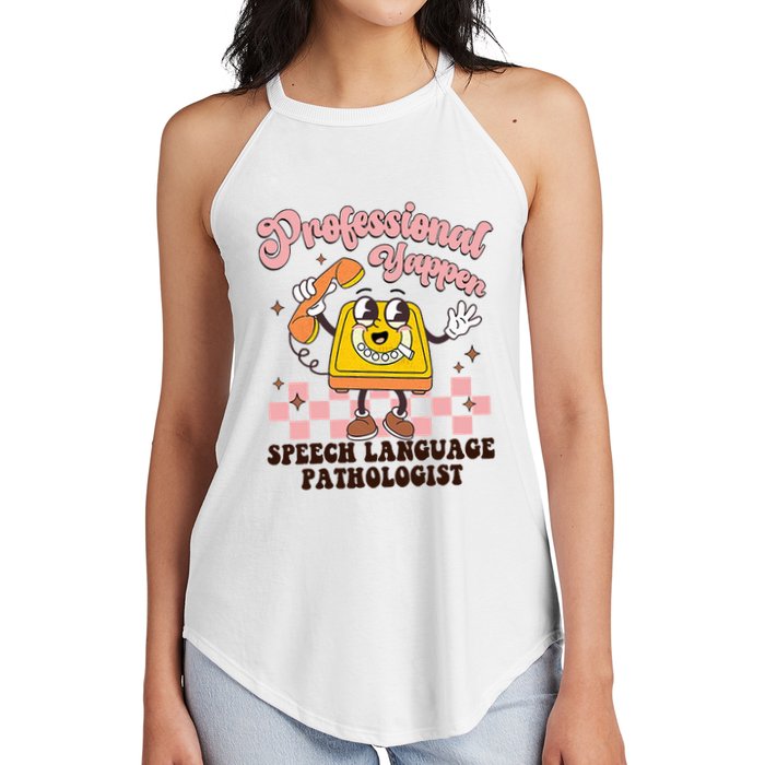 Retro Professional Yapper Speech Language Pathologist Slp Women's Perfect Tri Rocker Tank