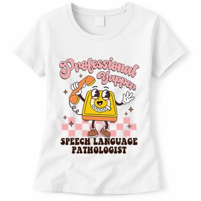Retro Professional Yapper Speech Language Pathologist Slp Womens T-Shirt