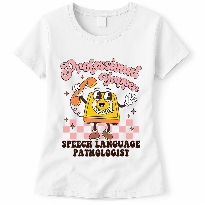 Retro Professional Yapper Speech Language Pathologist Slp Womens T-Shirt