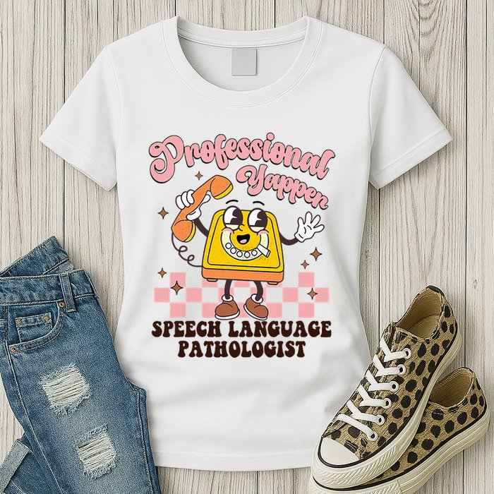 Retro Professional Yapper Speech Language Pathologist Slp Womens T-Shirt