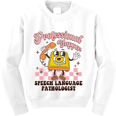 Retro Professional Yapper Speech Language Pathologist Slp Kids Sweatshirt