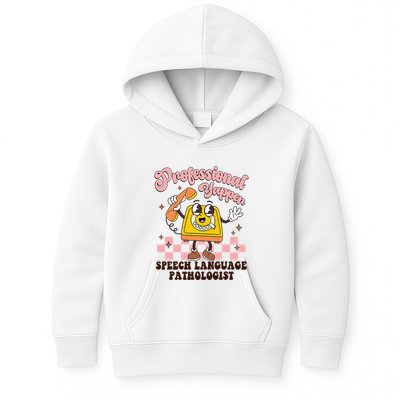 Retro Professional Yapper Speech Language Pathologist Slp Kids Hoodie