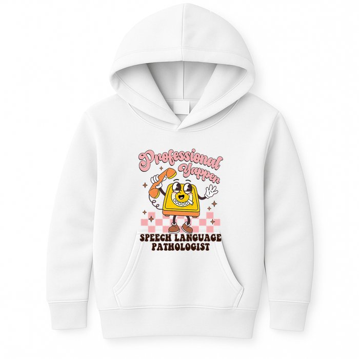 Retro Professional Yapper Speech Language Pathologist Slp Kids Hoodie