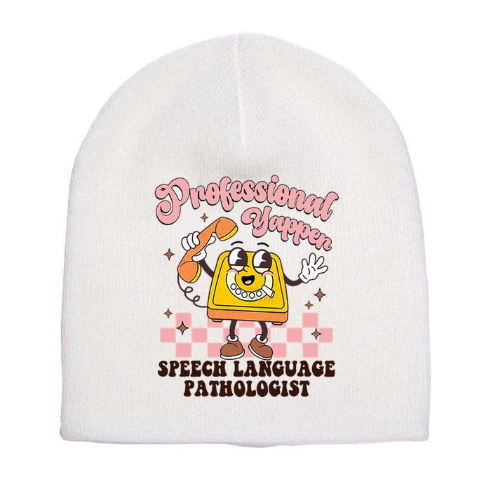 Retro Professional Yapper Speech Language Pathologist Slp Short Acrylic Beanie
