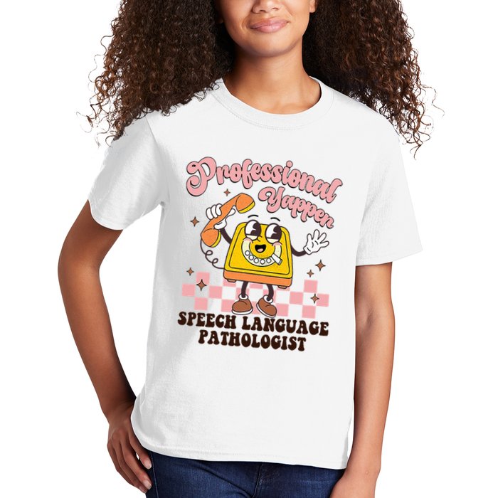 Retro Professional Yapper Speech Language Pathologist Slp Kids T-Shirt