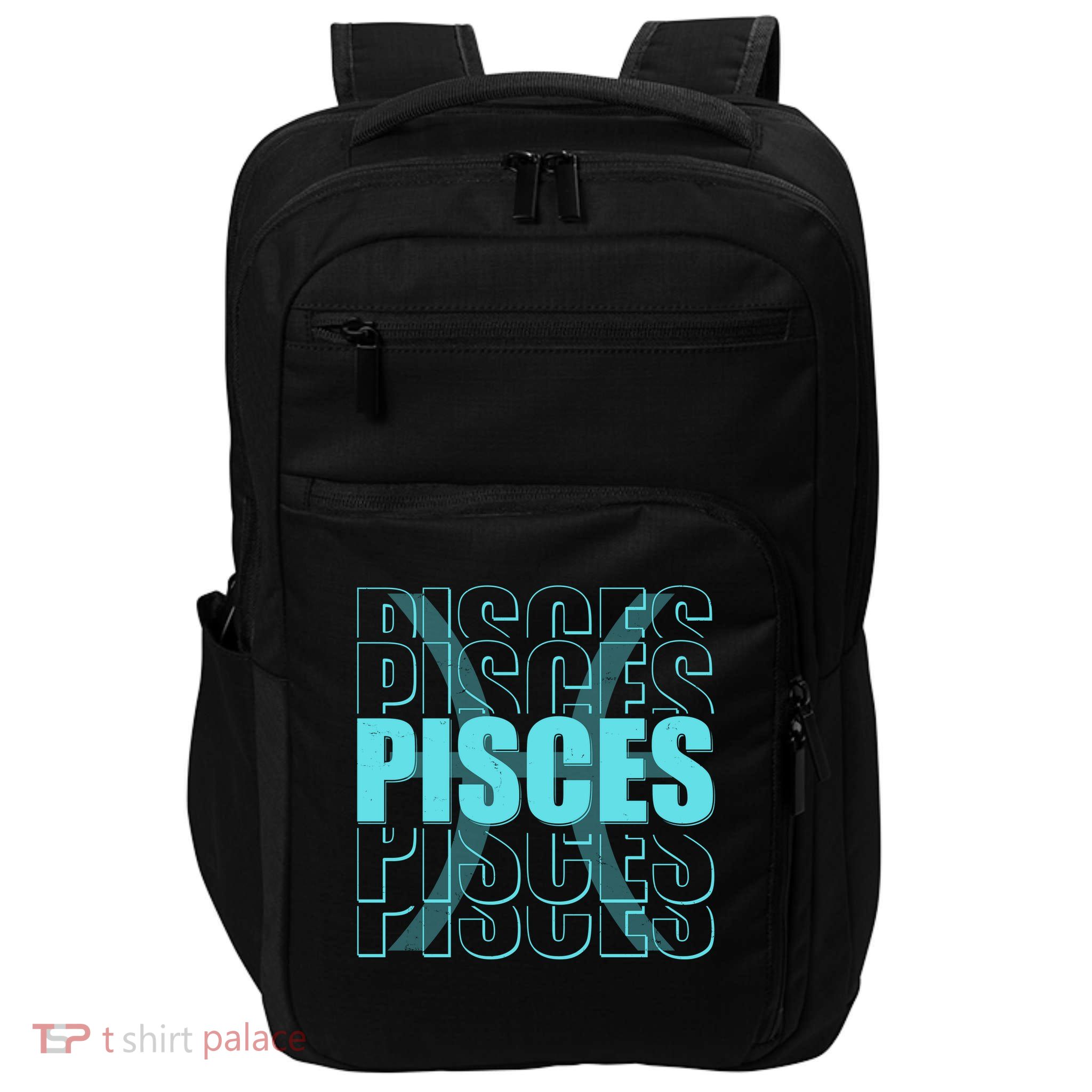 Retro Pisces Zodiac Symbol Impact Tech Backpack