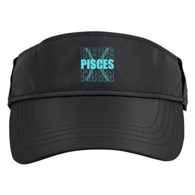 Retro Pisces Zodiac Symbol Adult Drive Performance Visor