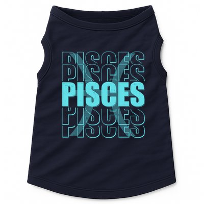 Retro Pisces Zodiac Symbol Doggie Tank
