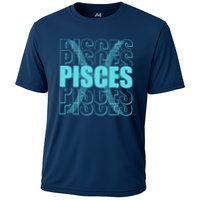 Retro Pisces Zodiac Symbol Cooling Performance Crew T-Shirt