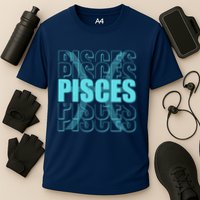 Retro Pisces Zodiac Symbol Cooling Performance Crew T-Shirt