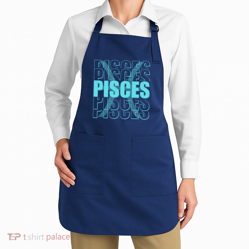 Retro Pisces Zodiac Symbol Apron