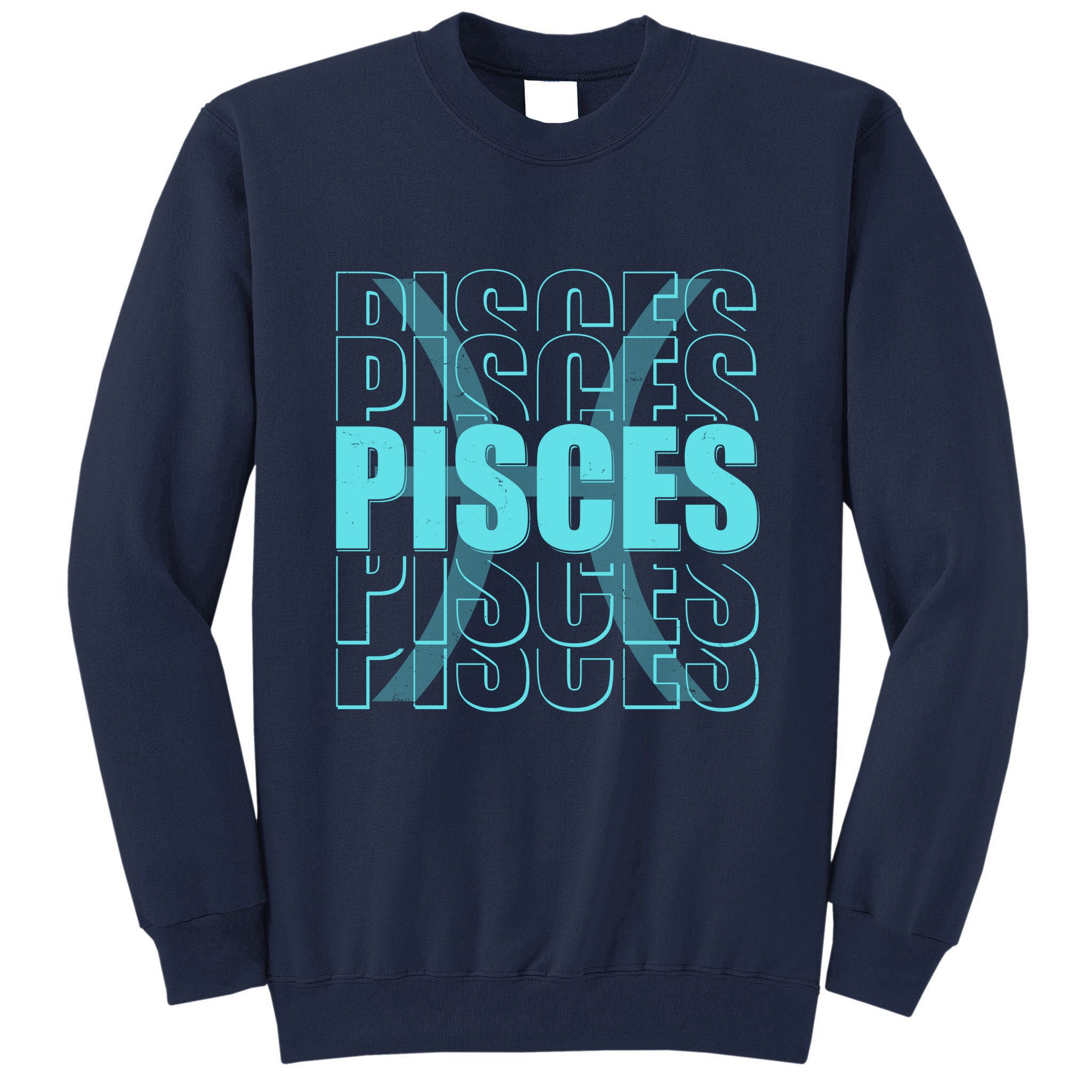 Retro Pisces Zodiac Symbol Tall Sweatshirt