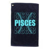 Retro Pisces Zodiac Symbol Golf Towel