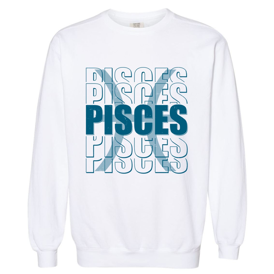 Retro Pisces Zodiac Symbol Garment-Dyed Sweatshirt