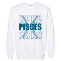 Retro Pisces Zodiac Symbol Garment-Dyed Sweatshirt