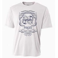 Retro Pisces Zodiac Birthday Gift Vintage Pisces Sign Cooling Performance Crew T-Shirt