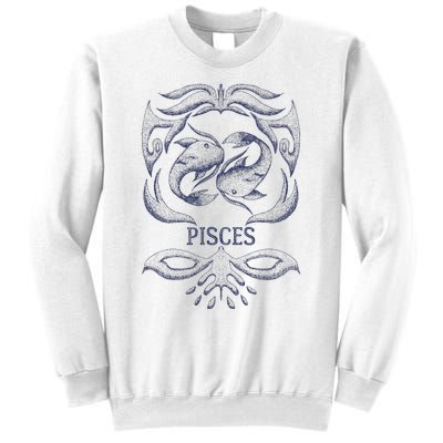 Retro Pisces Zodiac Birthday Gift Vintage Pisces Sign Sweatshirt