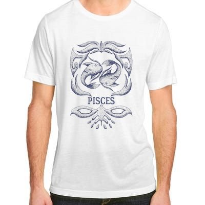 Retro Pisces Zodiac Birthday Gift Vintage Pisces Sign Adult ChromaSoft Performance T-Shirt